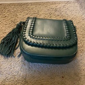 Hunter green cross body bag